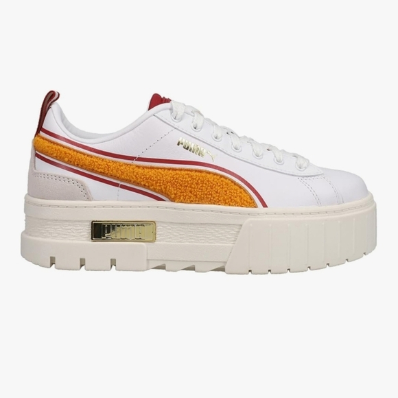Puma Mayze Heritage Logo Platform  Womens White Sneakers Casual Shoes 9 US - Picture 1 of 10